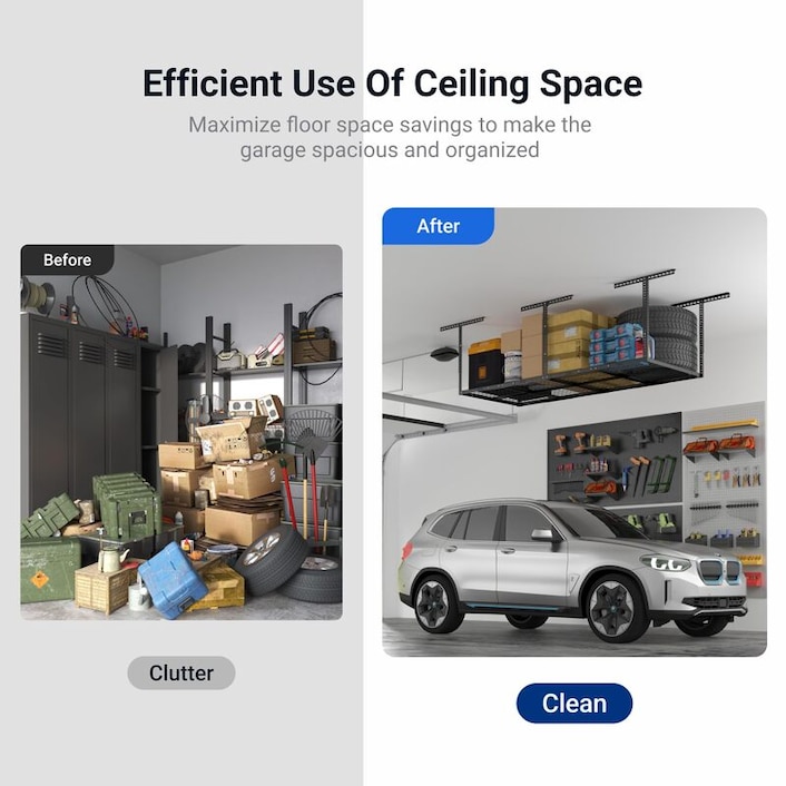 GR38 Classic 3' x 8' Overhead Garage Storage Rack | FLEXIMOUNTS